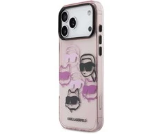 Karl Lagerfeld IML Multi K&CH Heads dėklas skirtas Apple iPhone 17 Pro Max Rožinė