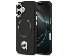 Karl Lagerfeld Karl Pin MagSafe dėklas skirtas iPhone 17 juodos spalvos