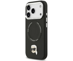 Karl Lagerfeld Karl Pin MagSafe dėklas iPhone 17 Pro juodos spalvos