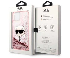 Karl Lagerfeld dėklas, skirtas iPhone 14 Plus 6,7 KLHCP14MLNKHCP rožinė kietas dėklas , skirtas Glitter Karl Head