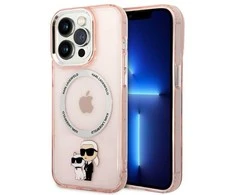 Karl Lagerfeld IML NFT Karl &amp; Choupette MagSafe - dėklas skirtas Apple iPhone 14 Pro Max Rožinė