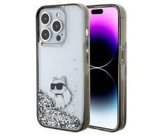 Dėklas Karl Lagerfeld KLHCP15LLKCNSK IPHONE 15 PRO 6.1 "TRANSPARENT HARDCASE LIQUID GLITTER CHUPETTE
