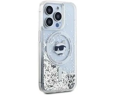 Karl Lagerfeld KLHMP13LLGCHSGH Apple iPhone 13 Pro/ 13 6.1″ kietas dėklas skaidrus Liquid Glitter Choupette