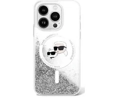 Karl Lagerfeld KLHMP16MLGKCSGH Apple iPhone16 Plus 6.7″ kietas dėklas skaidrus Liquid Glitter Karl&Choupette