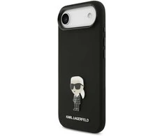 Karl Lagerfeld Liquid Silicone Metal Ikonik dėklas skirtas Apple iPhone Air juodos spalvos