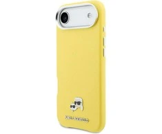 Karl Lagerfeld PU Karl and Choupette Heads Pins MagSafe dėklas skirtas Apple iPhone Air Geltona