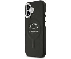Karl Lagerfeld PU RSG Logo MagSafe dėklas skirtas Apple iPhone 17 juodos spalvos