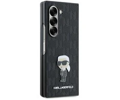 Karl Lagerfeld PU Saffiano Monogram Ikonik Samsung Galaxy Z Fold6 dėklas telefonui juodos spalvos
