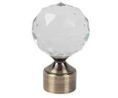 Karnizo antgaliai DOMOLETTI CRYSTAL, aukso, Ø19 mm, 2 vnt.