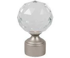 Karnizo antgaliai DOMOLETTI CRYSTAL, sidabro, Ø19 mm, 2 vnt.