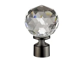 Karnizo antgalis DOMOLETTI CRYSTAL KULA, titano, Ø19 mm