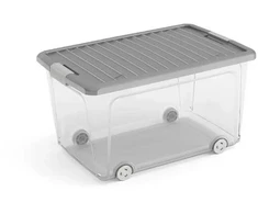KETER DĖŽĖ 50L W-BOX 56x39x31cm PILKA SU RATUKAIS
