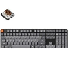 Klaviatūra žaidimams Keychron K5 Max Gateron Brown (Low Profile) belaidė mechaninė su pašvietimu szaro-juoda