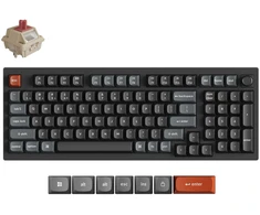 Keychron V5 Ultra Wireless (V5U-D1) – US išdėstymas – Hot-Swappable Silk POM Raudona – Juodas (Juoda) Mechaninė Belaidė Žaidimų Klaviatūra
