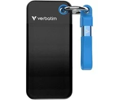 Kietasis diskas Verbatim diskas SSD 1TB - raktų pakabukas su laidu USB 3.2 gen.2 juodos ir mėlynos spalvos 32191