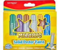 Kietos dažų lazdelės Keyroad, metalo atspalvio, 6 spalvos