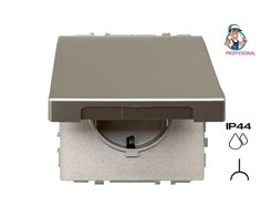 Kištukinis lizdas LIREGUS MODERN, IP44, šampano spalvos