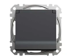 Kištukinis lizdas SCHNEIDER SEDNA DESIGN, antracito sp.,IP44