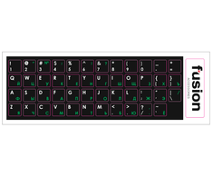 Klaviatūra Fusion Accessories Fusion laminuoti klaviatūros lipdukai RU | ENG žalias