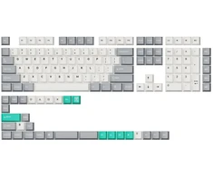 Klaviatūra Keychron Double shot PBT pilnas komplektas (vyšnių profilis - pilka, balta, mėtinė) klavišų dangtelių rinkinys