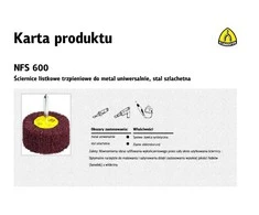 KLINGSPOR ŚCIERNICA LISTKOWA TRZPIENIOWA Z WŁÓKNINY NFS600 60mm x 30mm x 6mm COARSE