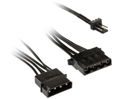 Kolink 3-Pin Fan Power to 2x 4-Pin Molex Adapteris – 245mm, juodas