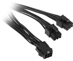 Kolink Adapteris 6-Pin-PCIe to 2x 6-Pin-PCIe-Stecker, juodos spalvos, 15cm