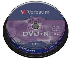 Kompaktiniai diskai DVD+R Verbatim, 4,7 GB, 10 vnt.