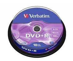 Kompaktiniai diskai DVD+R Verbatim, 4,7 GB, 10 vnt.