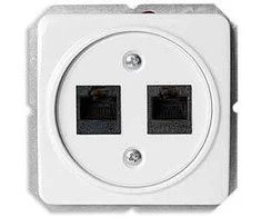 Kompiuterio lizdas VILMA STANDARD ST 150 be rėmelio, 2 vietų (2xRJ45 CAT5E UTP), baltas