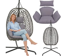 KOOPMAN Pakabinamas krėslas su stovu 195 cm, pilkas