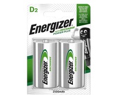 Kraunami elementai Energizer D 2500 mAh, 2 vnt.