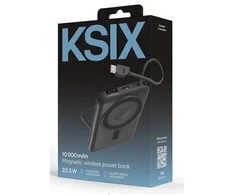 Ksix Magnetic Power Bank 10000 mAh, 22.5W for iPhone and Apple watch, Pilkas