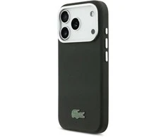 Lacoste Iconic Petit Pique Metal Logo MagSafe dėklas skirtas Apple iPhone 17 Pro juodos spalvos