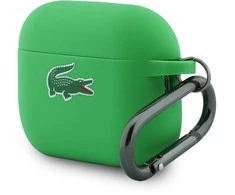 Lacoste Liquid Silicone Croc Logo dėklas skirtas Apple AirPods Pro 3 žalios spalvos