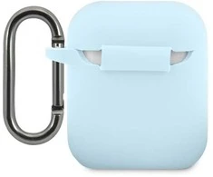 Lacoste Liquid Silicone Glossy Printing Logo dėklas skirtas Apple AirPods 1/2 mėlynos spalvos