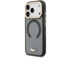 Lacoste PC/TPU Frosted Finish Gold Logo MagSafe dėklas skirtas Apple iPhone 17 Pro juodos spalvos