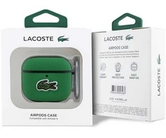 Lacoste Petit Pique Croc Logo Patch dėklas skirtas AirPods 4 žalios spalvos