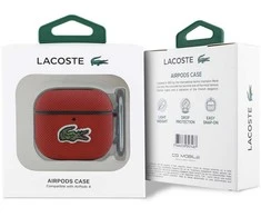 Lacoste Petit Pique Croc Logo Patch dėklas skirtas AirPods 4 raudonos spalvos