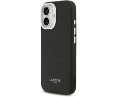 Lacoste PU Leather Champs Elysees MagSafe dėklas skirtas Apple iPhone 17 juodos spalvos