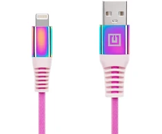 Laidas REAL-EL MFI USB A – Lightning Rainbow 1m, vaivorykštės spalvos