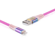 Laidas REAL-EL MFI USB A – Lightning Rainbow 1m, vaivorykštės spalvos