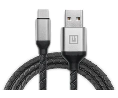 Laidas REAL-EL Premium USB A – C tipo, odinis, juodos spalvos, 1 m, odinis