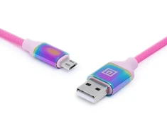 Laidas REAL-EL Premium USB A – Micro USB Rainbow 1m, vaivorykštės spalvos