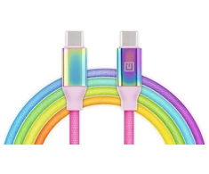 Laidas REAL-EL Premium USB Type-C – Type-C Rainbow 1m, vaivorykštės spalvos