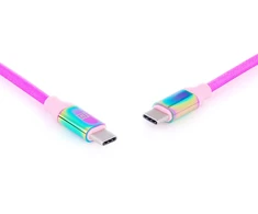 Laidas REAL-EL Premium USB Type-C – Type-C Rainbow 1m, vaivorykštės spalvos