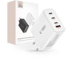 Laidinis įkroviklis 100W 3x USB-C PD + QC3.0 USB Tech-Protect NC100W-GAN baltos spalvos