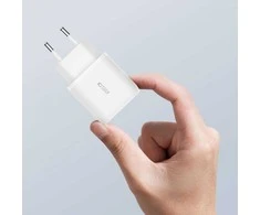Laidinis įkroviklis 20W USB-C PD + USB QC3.0 + Kabelis 1m USB-C – Lightning Tech-Protect C65W baltos spalvos