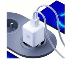 3Mk Protection 3mk Hyper GaN įkroviklis 20W QC4+ PD PPS USB-C USB-A sieninis įkroviklis - Baltas
