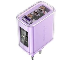 Sieninis įkroviklis Acefast A45, 2x USB-C, 1xUSB-A, 65W PD (violetinė)